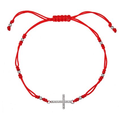 27923 kabbalah červený náramok proti uhranutiu striebornej krízy so zirkónmi 13022 3