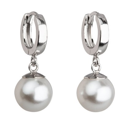 28127 stribrne nausnice visiace s perlou preciosa biela kulate 31151 1