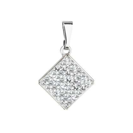 28664 prívesok bizutéria s preciosa kryštálmi kosoštvorec biela 54044 1 crystal