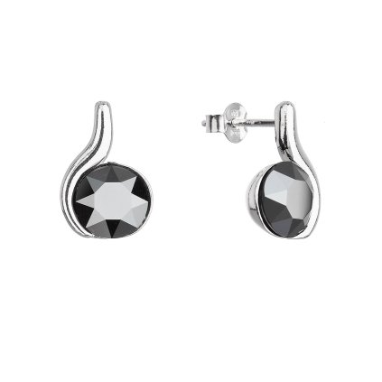 28805 stribrne nausnice kôstky so swarovski kryštálmi cierne 31313 5 hematite