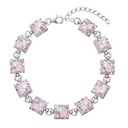 17498 strieborný náramok so swarovski kryštálmi ružovými 33047 3