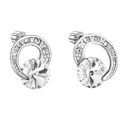 28925 stribrne nausnice kôstky s kryštálmi preciosa biela kulate 31239 1 crystal