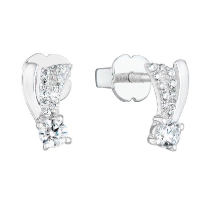 29156 stribrne nausnice pecka so zirkónmi kométa v bielej farbe 881008 1