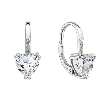 29372 stribrne nausnice visiace so zirkónmi biele srdicko 11409 1 crystal