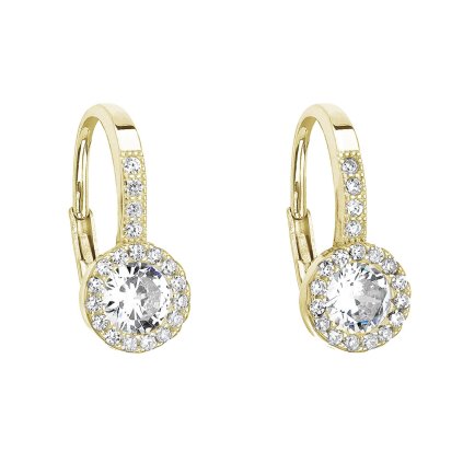 29396 pozlátené nausnice visiace so zirkónmi v bielej farbe 11202 1