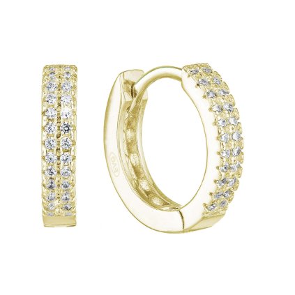 29405 pozlátené stribrne nausnice kruhy so zirkónmi v bielej farbe 11238 1