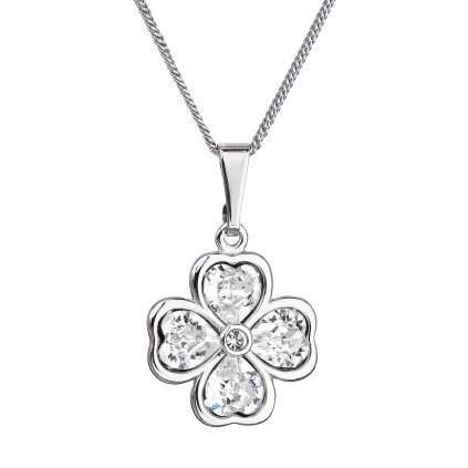 29480 stribrny nahrdelnik s krystalmi swarovski štvorlistiek 32085 1 crystal