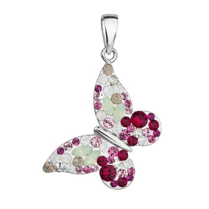 29498 stribrny prívesok s kryštálmi swarovski cerveny motyl 34192 3 sweet love