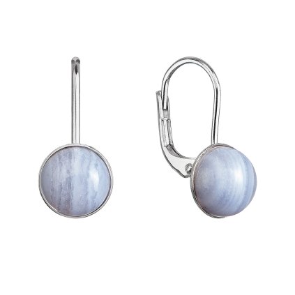 29576 stribrne visiace náusnice s pravými mineralnymi kameňmi kulate 11481 3 achat blue lace