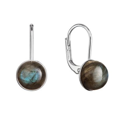 29582 stribrne visiace náusnice s pravými mineralnymi kameňmi kulate 11481 3 labradorit