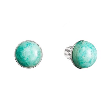 29615 stribrne nausnice kôstky s pravymi mineralnymi kameňmi kulate 11491 3 amazonit brazil