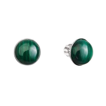 29630 stribrne náusnice kôstky s pravými mineralnymi kameňmi guľaté 11491 3 malachit