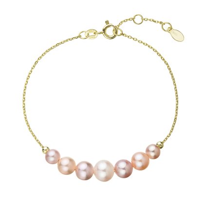 29693 pozlátený strieborný náramok 7 ricných perál na retiazku 23024 3 multi