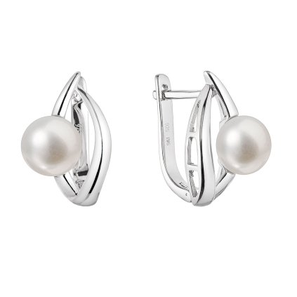 29762 stribrne nausnice visiace s ricnou perlou bielo 21100 1b