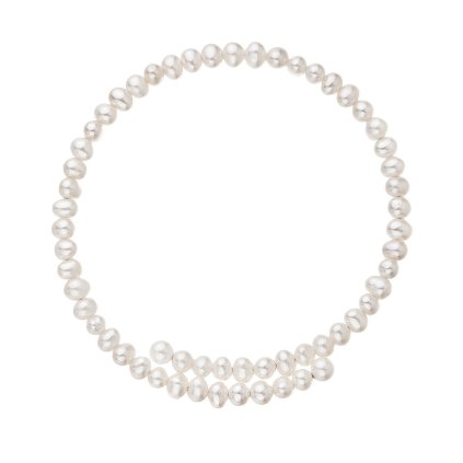 29783 strieborný náramok bielej riečnej perličky na pamätovom drôtiku 23020 1