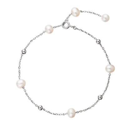 29786 strieborný náramok retiazok s ricnymi perlami striedavo so striebornou guľkou 23021 1