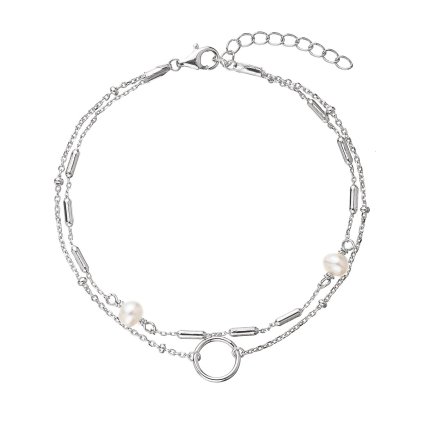 29831 dvojity stribrny naramok s perlickami 23015 1