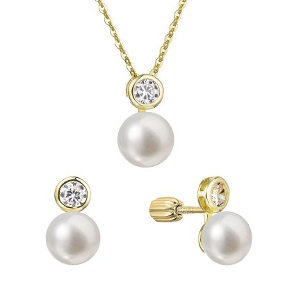 29852 perlova súprava pozlátená s ricnou perlou a zirkónom biela 29047 1b