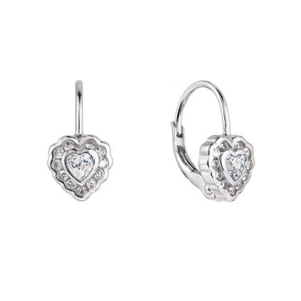 29873 stribrne nausnice detske srdicka so zirkónmi 11473 1 crystal