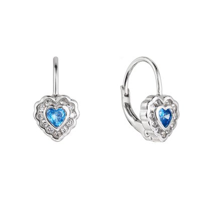 29876 stribrne nausnice detske srdicka so zirkónmi 11473 3 aqua