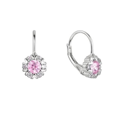 29888 stribrne nausnice detske guľate so zirkónmi 11474 3 rose