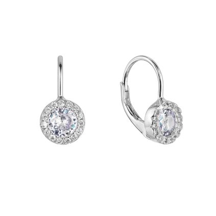 29891 strieborné náusnice detské guľaté so zirkónmi 11475 1 crystal