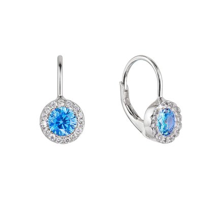 29894 stribrne nausnice detske guľate so zirkónmi 11475 3 aqua