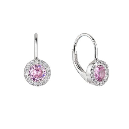 29897 stribrne nausnice detske guľate so zirkónmi 11475 3 rose