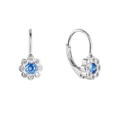 29903 stribrne nausnice detske kyticky so zirkónmi 11476 3 aqua
