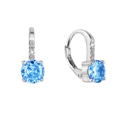 29924 stribrne nausnice detske guľate so zirkónmi 11478 3 aqua