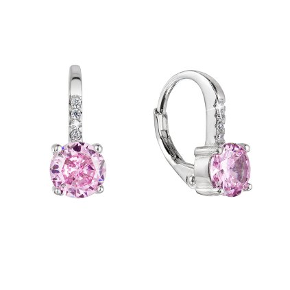 29927 stribrne nausnice detske guľate so zirkónmi 11478 3 rose