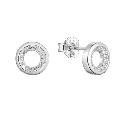 30008 stribrne nausnice kôstky guľaté so zirkónmi 11431 1 crystal