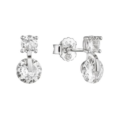 30014 stribrne nausnice kôstky s 2 zirkónmi 11432 1 crystal