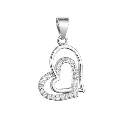 30077 stribrny prívesok prepletená srdce so zirkónmi 14015 1