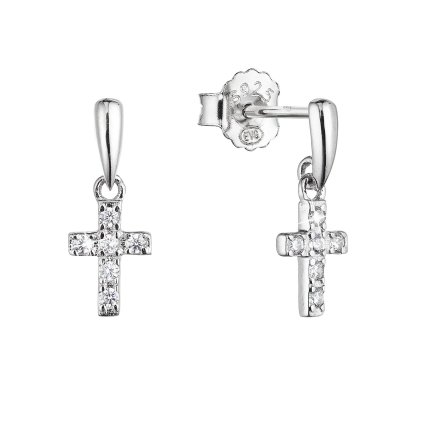 30140 stribrne nausnice visiaci krízok so zirkónmi 11415 1