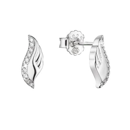 30143 stribrne nausnice kôstky anjelské kridlá so zirkónmi 11416 1