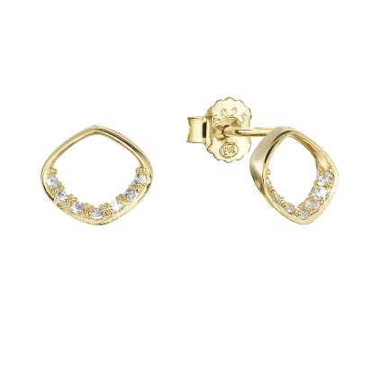 30179 pozlátené stribrne nausnice kôstky kosoštvorec so zirkónmi 11424 1