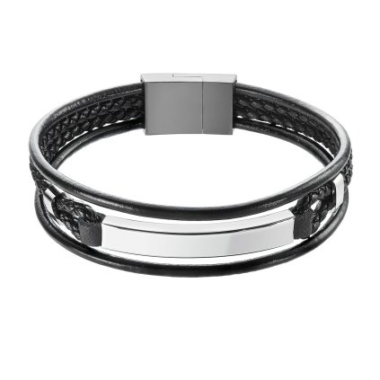 30230 naramok pansky cerna recykl kuze s oceľovou ozdobou 43029 3 cerny