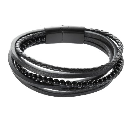 30236 naramok pansky recykl kuze a cerne koralky 43030 3 cerny