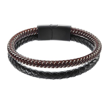 30242 naramok pansky recykl kuze a prepletany plast 43032 3 cierny hnedy