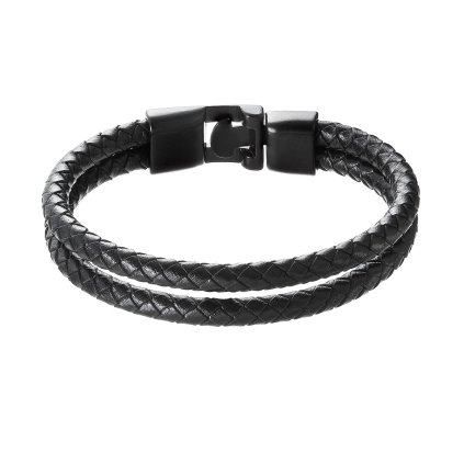 30281 náramok pánsky z čiernej kozenky kovové zapínanie 43041 3 čierne