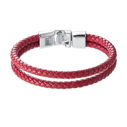 30284 náramok pánsky z červenej kozenky kovové zapínanie 43041 3 červene