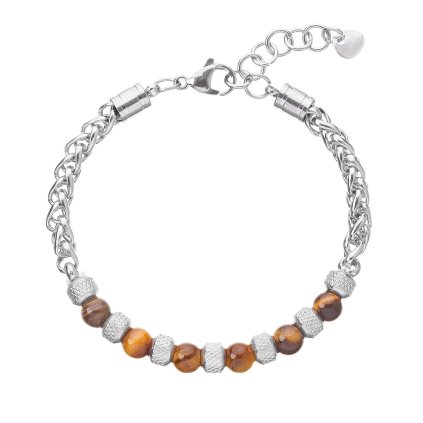 30290 bizutérny náramok z hnědých koraliek a strieborných komponentov 43042 3 hnedá