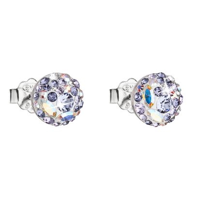 17645 stribrne náusnice pecka s kryštálmi swarovski fialove kulate 31136 3