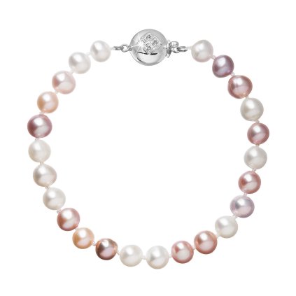 Perlový náramok z riečnych perál so zapínaním z bieleho 14 karátového zlata 823004.3 multi (Záponky Biele zlato 9264B)