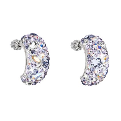 17675 stribrne náusnice visiace s kryštálmi swarovski fialový pulkruh 31164 3
