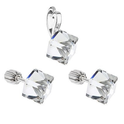 16373 sada šperku s kryštálmi swarovski nausnice a prívesok biela kosticka 39068 1