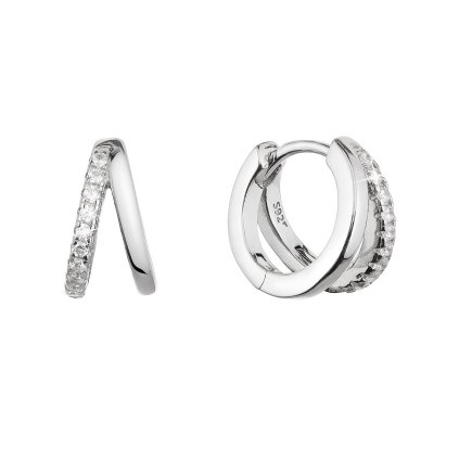 31055 stribrne nausnice krúžky so zirkónmi v bielej farbe 11442 1
