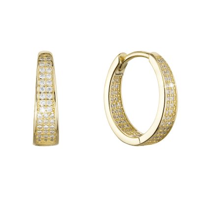 31064 pozlátené stribrne nausnice kruhy so zirkónmi v bielej farbe 11444 1