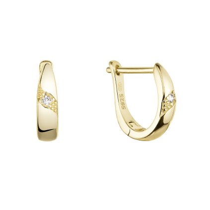 31106 pozlátené stribrne nausnice kruhy so zirkónom v bielej farbe 11460 1